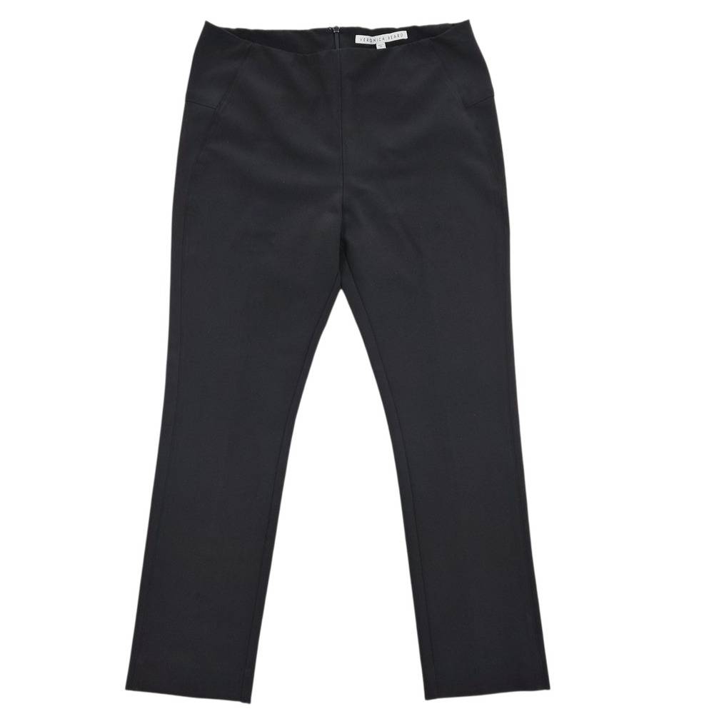 Veronica Beard Black Scuba Knit High Rise Slim Tailored Trousers Pants Womens 12 - Picture 1 of 11